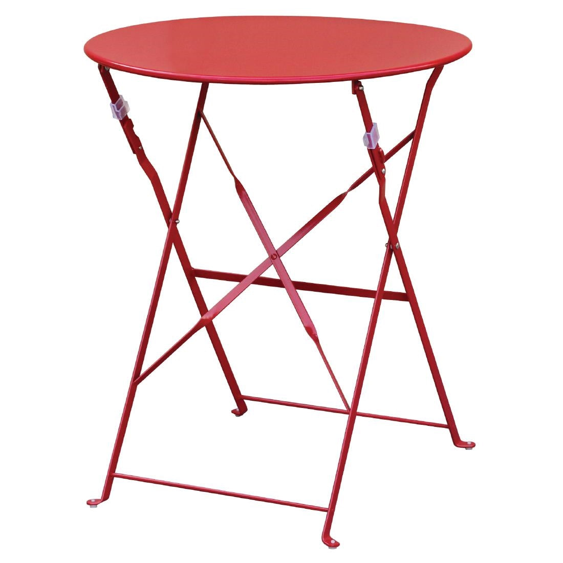 GH560 Bolero Pavement Style Round Steel Table Red 595mm JD Catering Equipment Solutions Ltd