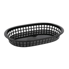 GH969 Olympia Oval Polypropylene Food Basket Black (Pack of 6) - JD Catering Equipment Solutions Ltd