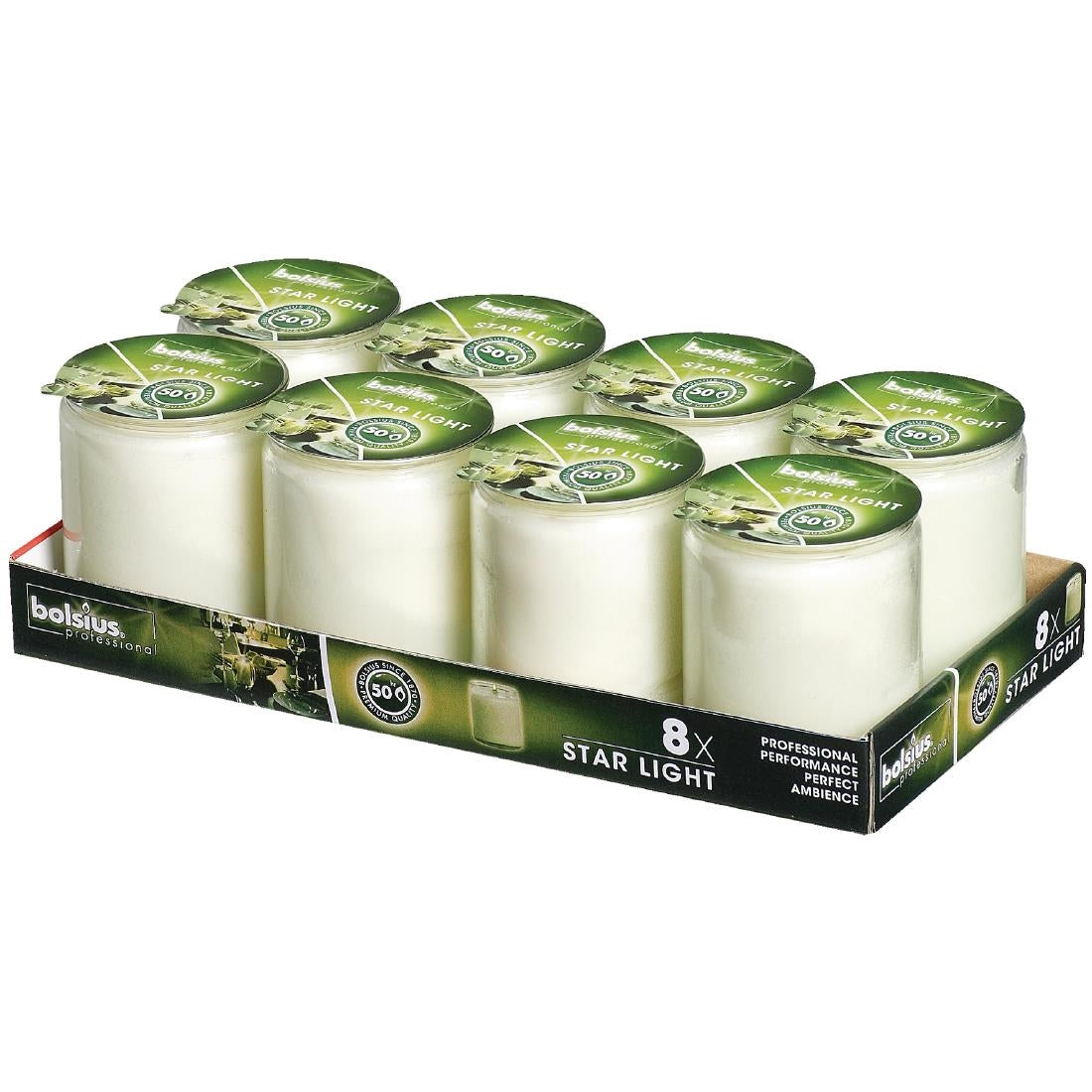 GJ469 Star Light Clear Glass Candle Jars (Pack of 8) JD Catering Equipment Solutions Ltd