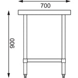 GJ500 Vogue Stainless Steel Prep Table 600mm JD Catering Equipment Solutions Ltd