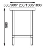 GJ500 Vogue Stainless Steel Prep Table 600mm JD Catering Equipment Solutions Ltd