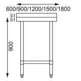 GJ505 Vogue Stainless Steel Table with Upstand 600mm JD Catering Equipment Solutions Ltd