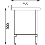 GJ506 Vogue Stainless Steel Table with Upstand 900mm JD Catering Equipment Solutions Ltd