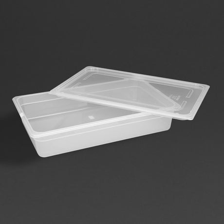 GJ511 Vogue Polypropylene 1/1 Gastronorm Container with Lid 100mm (Pack of 2) JD Catering Equipment Solutions Ltd