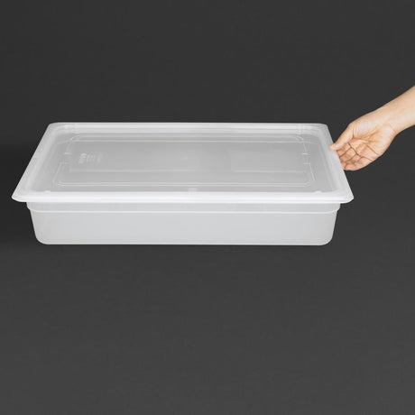 GJ511 Vogue Polypropylene 1/1 Gastronorm Container with Lid 100mm (Pack of 2) JD Catering Equipment Solutions Ltd