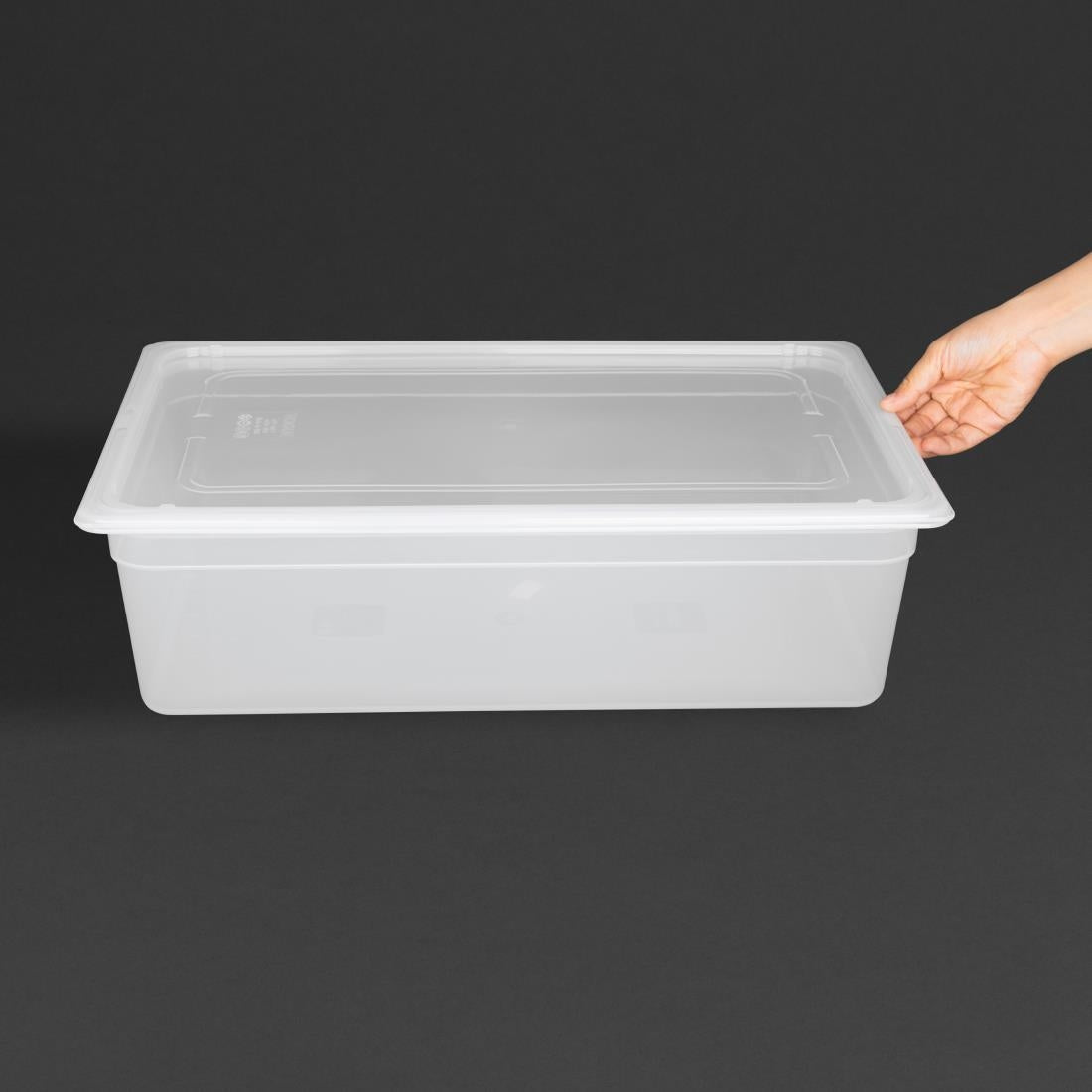 GJ512 Vogue Polypropylene 1/1 Gastronorm Container with Lid 150mm (Pack of 2) JD Catering Equipment Solutions Ltd