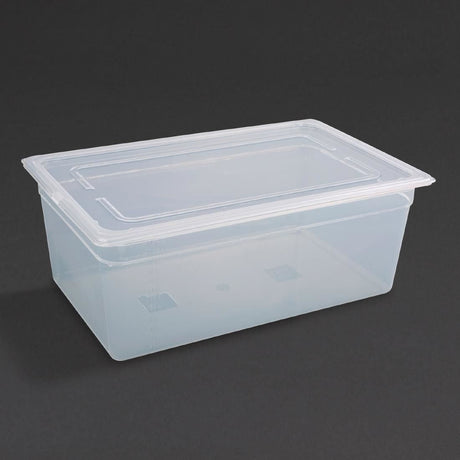 GJ513 Vogue Polypropylene 1/1 Gastronorm Container with Lid 200mm (Pack of 2) JD Catering Equipment Solutions Ltd