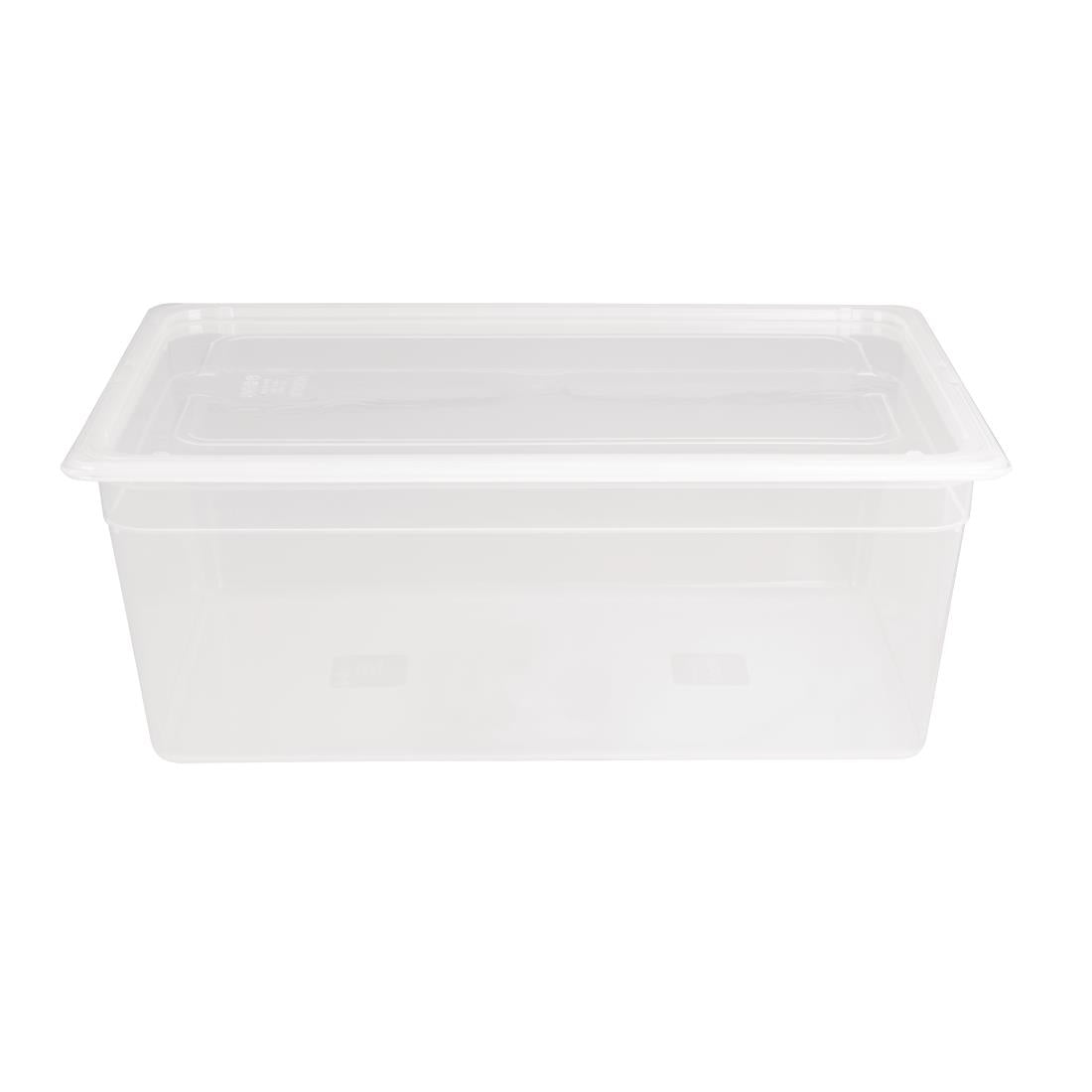 GJ513 Vogue Polypropylene 1/1 Gastronorm Container with Lid 200mm (Pack of 2) JD Catering Equipment Solutions Ltd