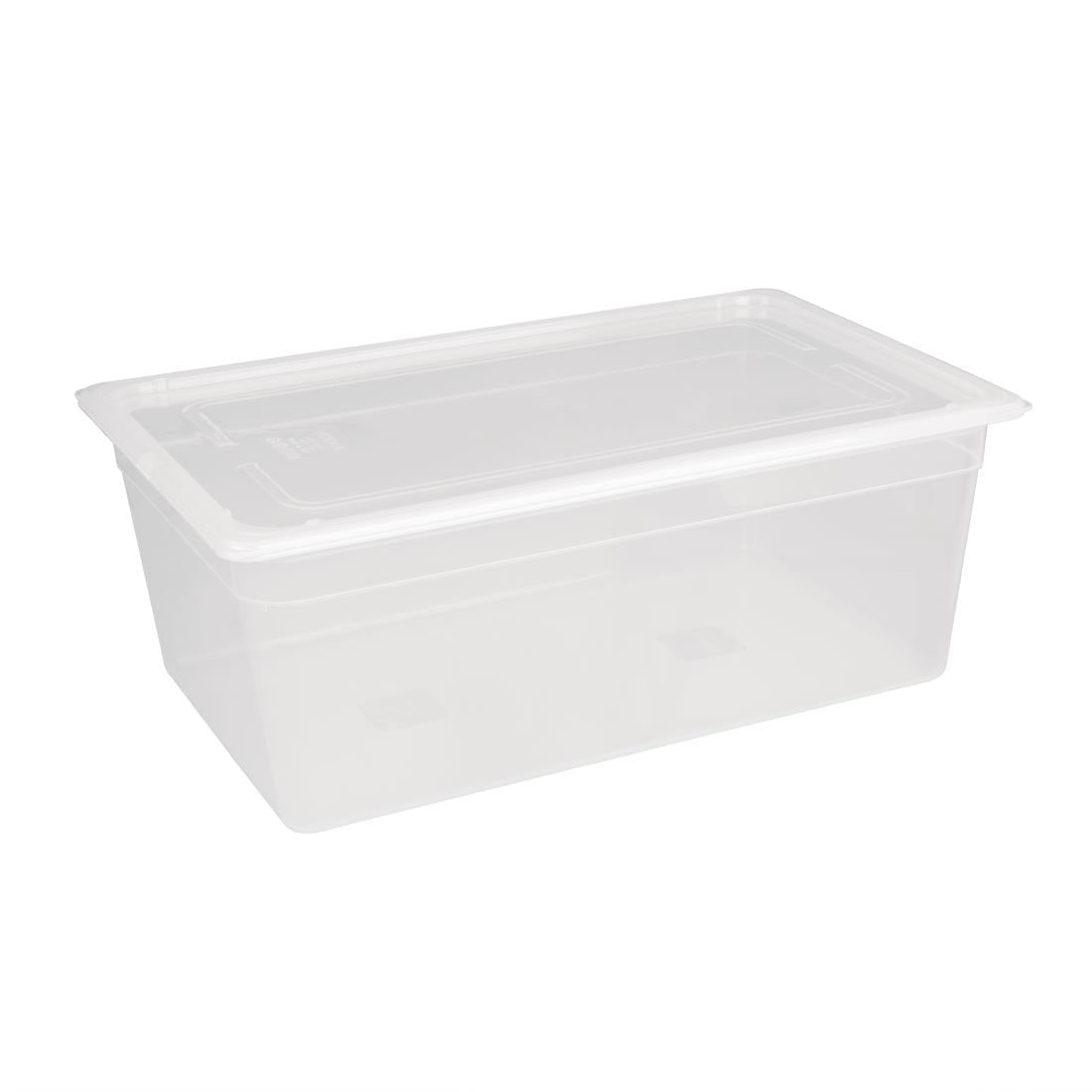 GJ513 Vogue Polypropylene 1/1 Gastronorm Container with Lid 200mm (Pack of 2) JD Catering Equipment Solutions Ltd