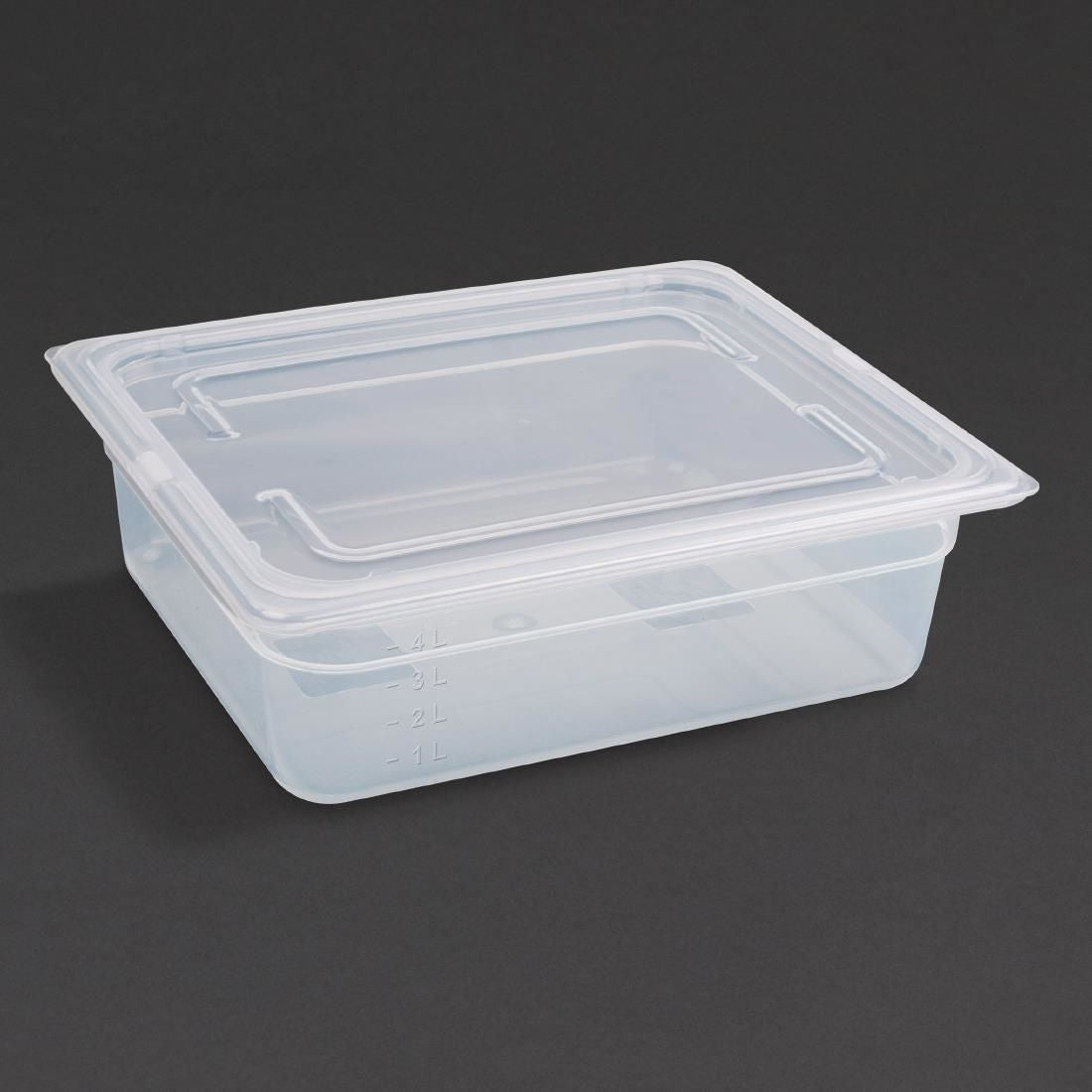 GJ515 Vogue Polypropylene 1/2 Gastronorm Container with Lid 100mm (Pack of 4) JD Catering Equipment Solutions Ltd