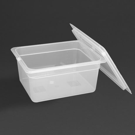 GJ516 Vogue Polypropylene 1/2 Gastronorm Container with Lid 150mm (Pack of 4) JD Catering Equipment Solutions Ltd