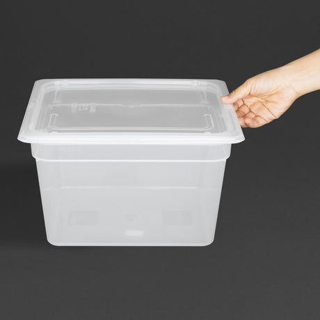 GJ517 Vogue Polypropylene 1/2 Gastronorm Container with Lid 200mm (Pack of 4) JD Catering Equipment Solutions Ltd