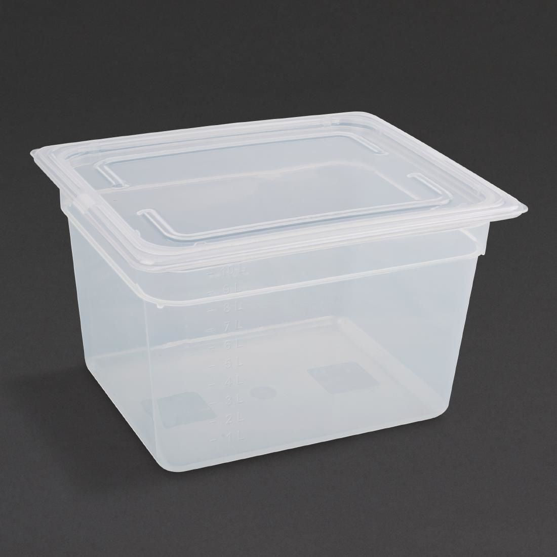 GJ517 Vogue Polypropylene 1/2 Gastronorm Container with Lid 200mm (Pack of 4) JD Catering Equipment Solutions Ltd