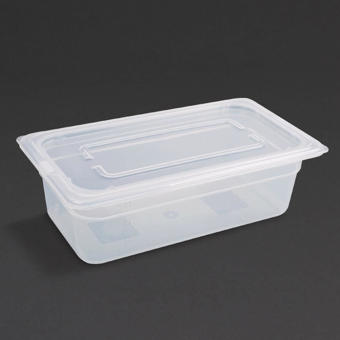 GJ519 Vogue Polypropylene 1/3 Gastronorm Container with Lid 100mm (Pack of 4) JD Catering Equipment Solutions Ltd
