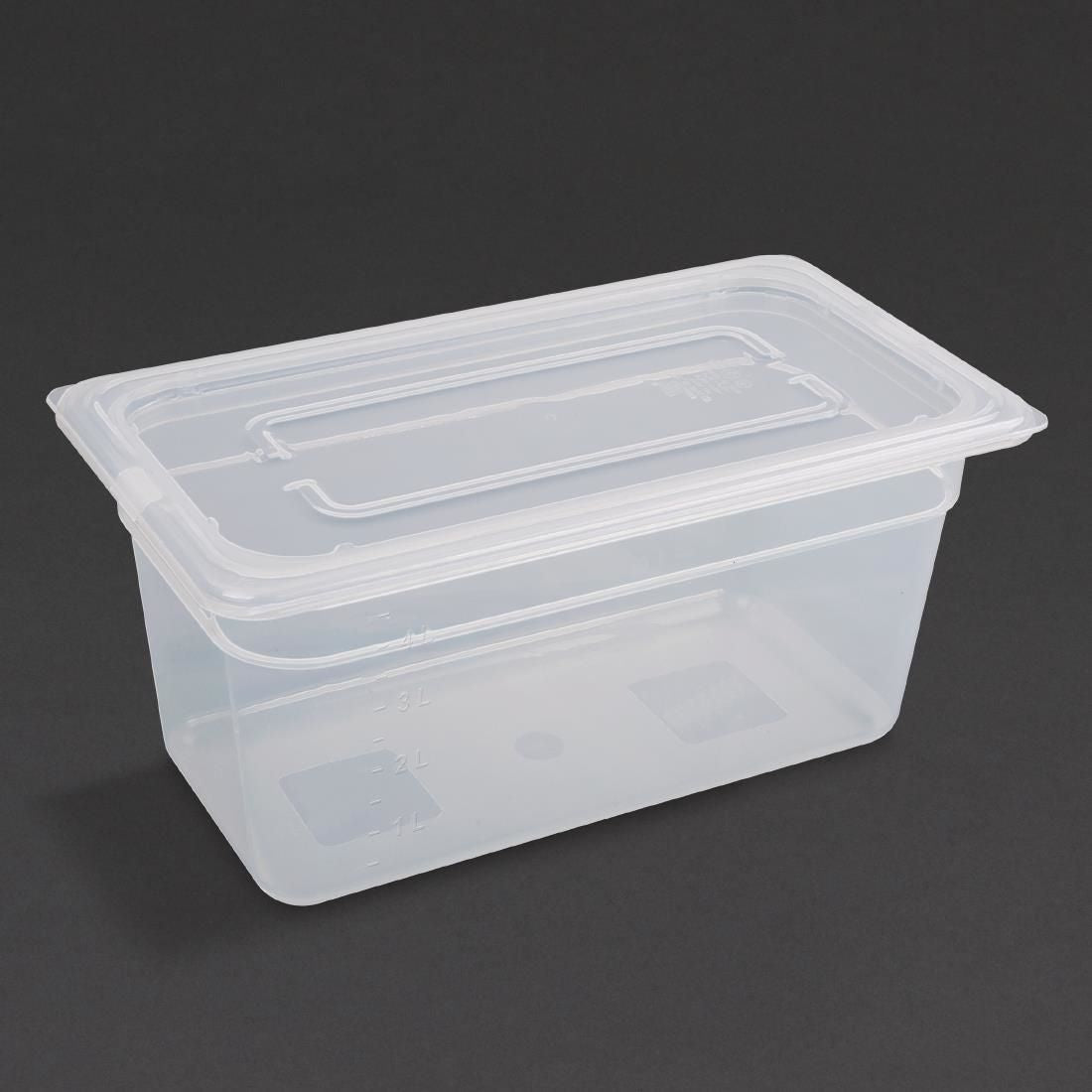 GJ520 Vogue Polypropylene 1/3 Gastronorm Container with Lid 150mm (Pack of 4) JD Catering Equipment Solutions Ltd