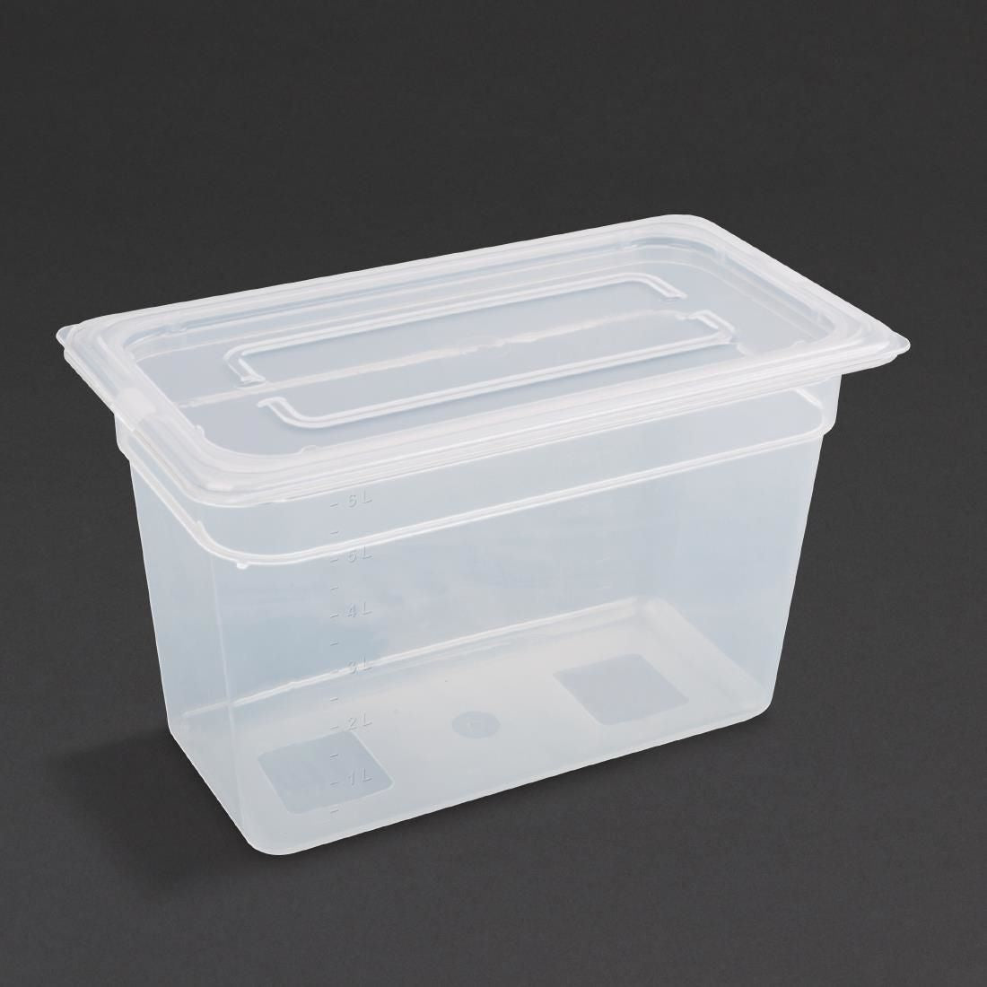 GJ521 Vogue Polypropylene 1/3 Gastronorm Container with Lid 200mm (Pack of 4) JD Catering Equipment Solutions Ltd