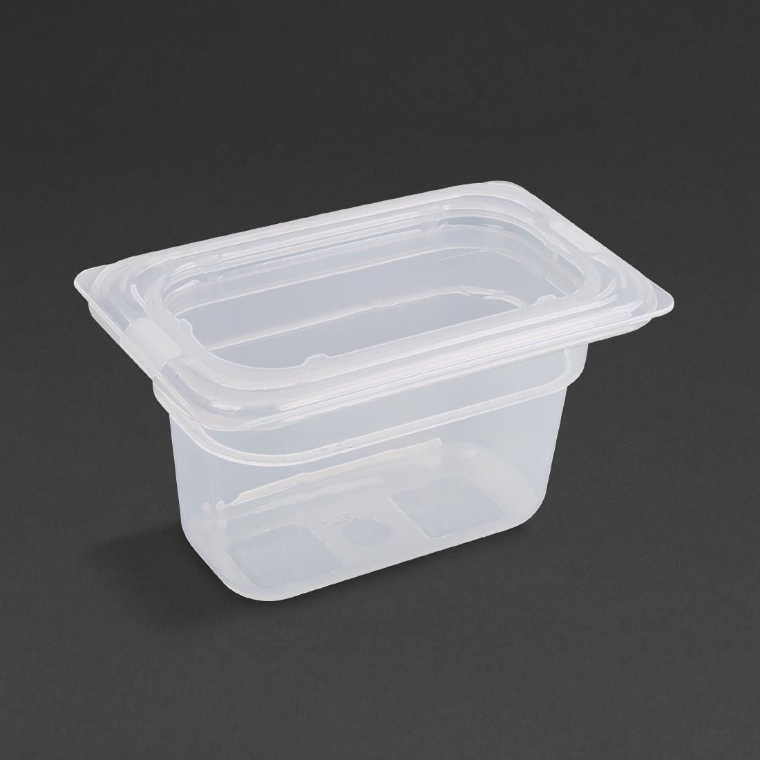 GJ529 Vogue Polypropylene 1/9 Gastronorm Container with Lid 100mm (Pack of 4) JD Catering Equipment Solutions Ltd