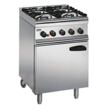 GJ677 Lincat Silverlink 600 Natural/LPG 4 Burner Oven Range with Rear Castors SLR6C - JD Catering Equipment Solutions Ltd