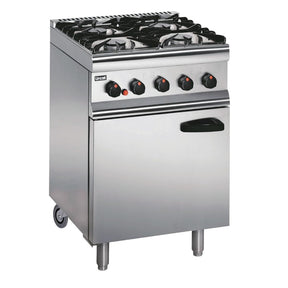 GJ677 Lincat Silverlink 600 Natural/LPG 4 Burner Oven Range with Rear Castors SLR6C JD Catering Equipment Solutions Ltd