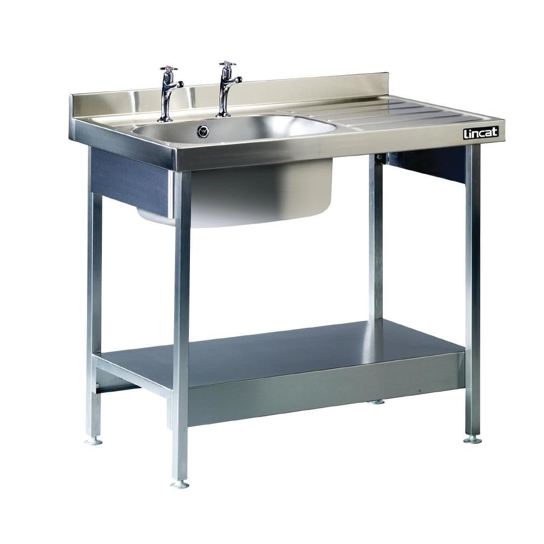 GJ706 Lincat Stainless Steel Single Sink Unit with Right Hand Drainer 1000mm L881RH JD Catering Equipment Solutions Ltd