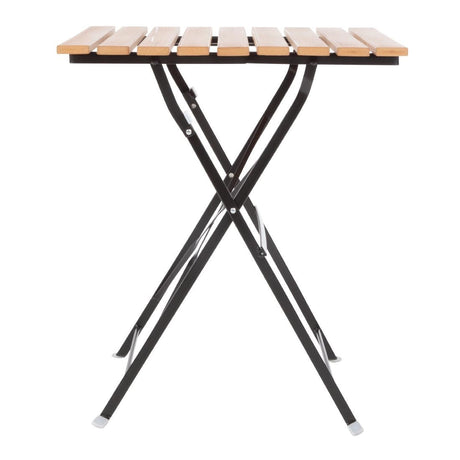 GJ765 Bolero Square Faux Wood Bistro Folding Table 600mm (Single) JD Catering Equipment Solutions Ltd