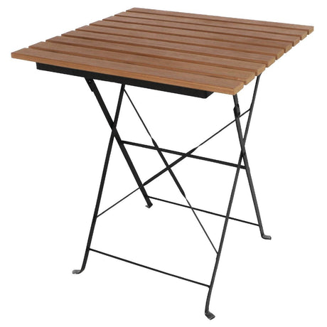 GJ765 Bolero Square Faux Wood Bistro Folding Table 600mm (Single) JD Catering Equipment Solutions Ltd