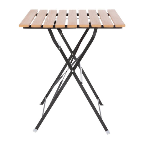 GJ765 Bolero Square Faux Wood Bistro Folding Table 600mm (Single) JD Catering Equipment Solutions Ltd