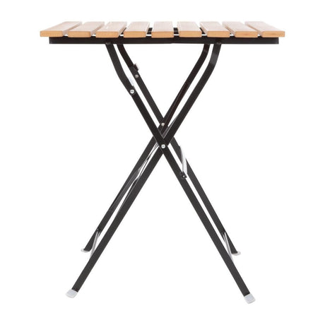 GJ765 Bolero Square Faux Wood Bistro Folding Table 600mm (Single) JD Catering Equipment Solutions Ltd