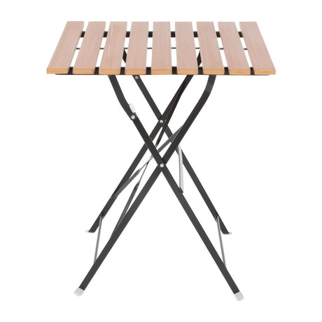 GJ765 Bolero Square Faux Wood Bistro Folding Table 600mm (Single) JD Catering Equipment Solutions Ltd