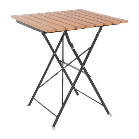 GJ765 Bolero Square Faux Wood Bistro Folding Table 600mm (Single) JD Catering Equipment Solutions Ltd