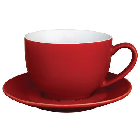 GK076 Olympia Cafe Cappuccino Cups Red 340ml (Pack of 12) JD Catering Equipment Solutions Ltd