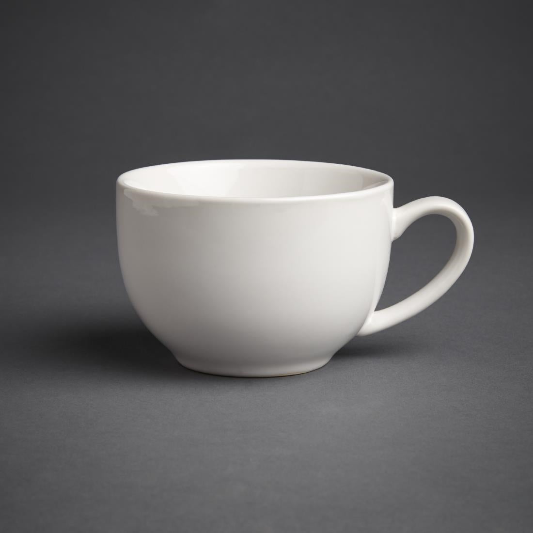 GK077 Olympia Cafe Cappuccino Cups White 340ml (Pack of 12) JD Catering Equipment Solutions Ltd
