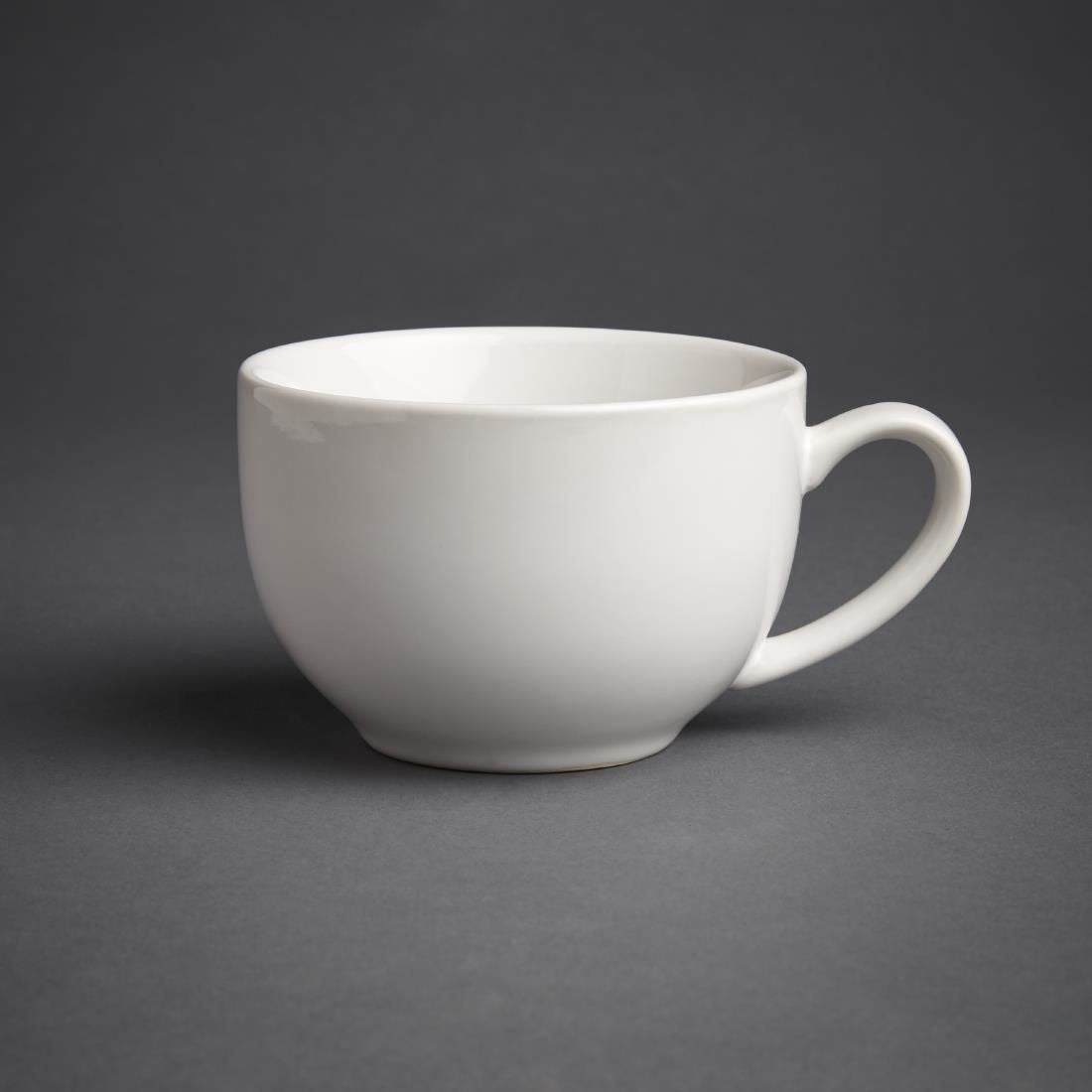 GK077 Olympia Cafe Cappuccino Cups White 340ml (Pack of 12) JD Catering Equipment Solutions Ltd