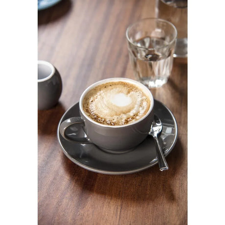 GK078 Olympia Cafe Cappuccino Cups Charcoal 340ml (Pack of 12) - JD Catering Equipment Solutions Ltd