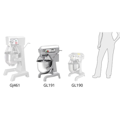 GL191 Buffalo 20Ltr Planetary Mixer 1.1kW. Capacity: 20Ltr. Three speed JD Catering Equipment Solutions Ltd