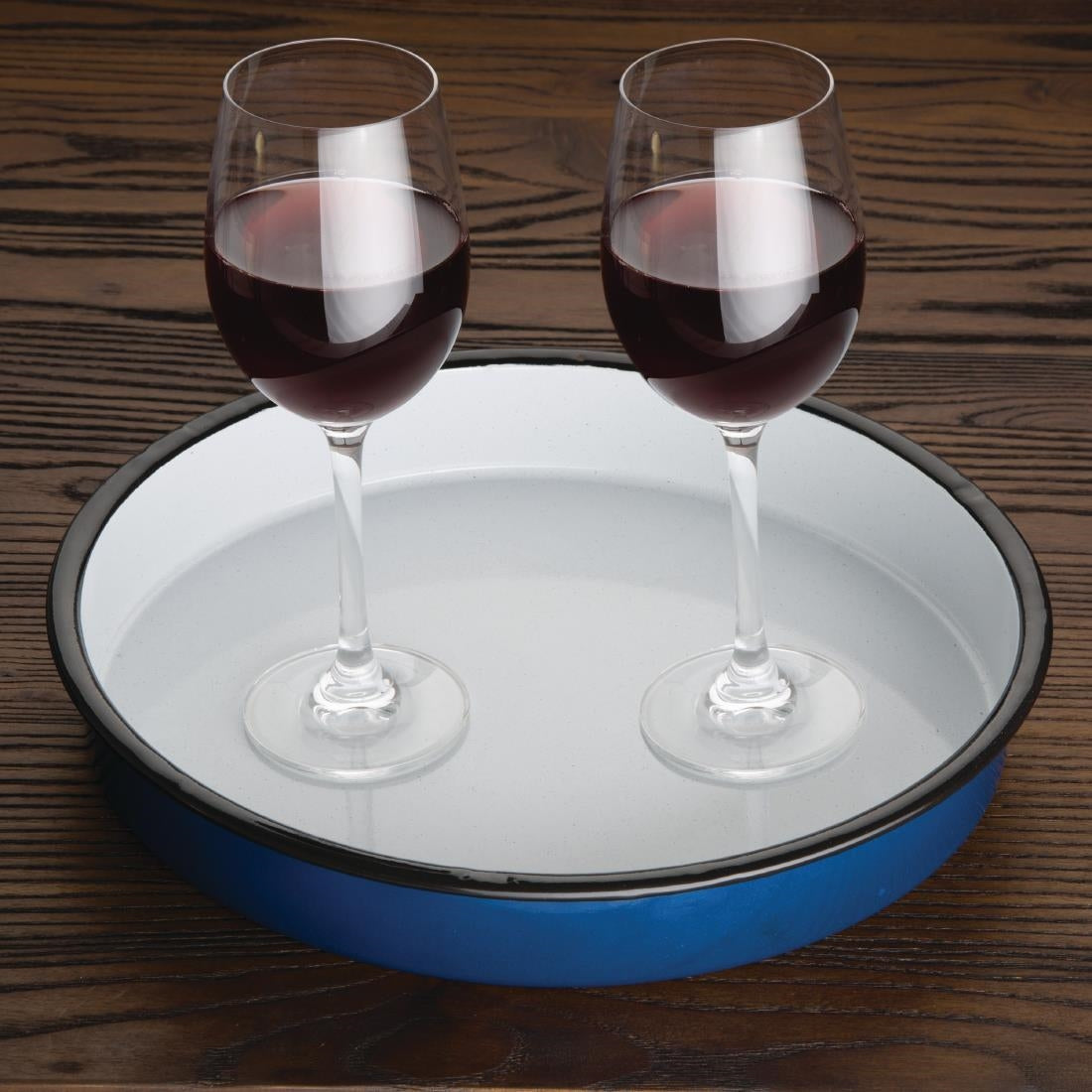 GM240 Olympia Enameled Steel Round Service Tray 320mm JD Catering Equipment Solutions Ltd