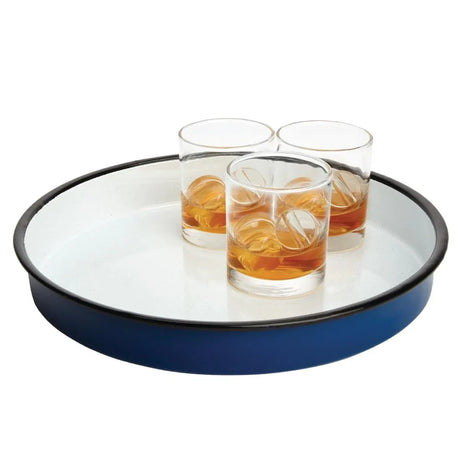 GM240 Olympia Enameled Steel Round Service Tray 320mm - JD Catering Equipment Solutions Ltd