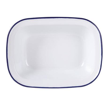 GM511 Olympia Enamel Pie Dishes Rectangular 180 x 135mm (Pack of 6) JD Catering Equipment Solutions Ltd