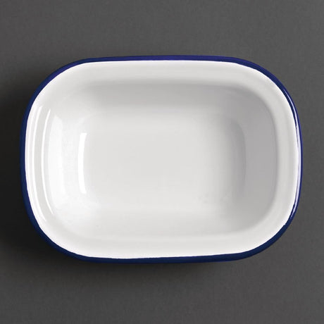 GM511 Olympia Enamel Pie Dishes Rectangular 180 x 135mm (Pack of 6) JD Catering Equipment Solutions Ltd