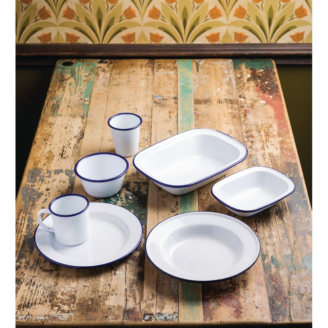 GM512 Olympia Enamel Dinner Plates 245mm (Pack of 6) JD Catering Equipment Solutions Ltd