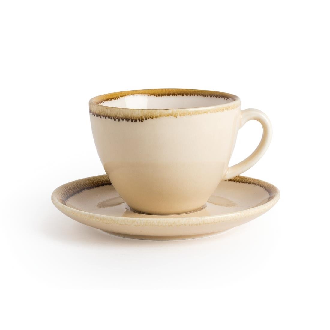 GP331 Olympia Kiln Cappuccino Saucer Sandstone 140mm (Pack of 6) JD Catering Equipment Solutions Ltd