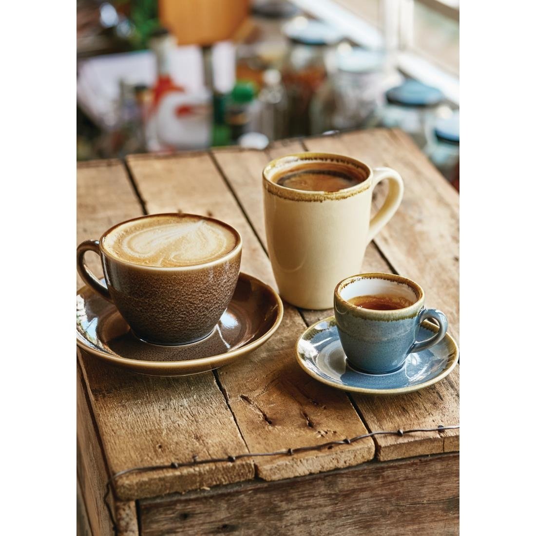 GP365 Olympia Kiln Cappuccino Saucer Bark 160mm (Pack of 6) JD Catering Equipment Solutions Ltd