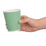 GP421 Fiesta Ripple Wall Takeaway Coffee Cups Turquoise 225ml / 8oz (Pack of 500) JD Catering Equipment Solutions Ltd