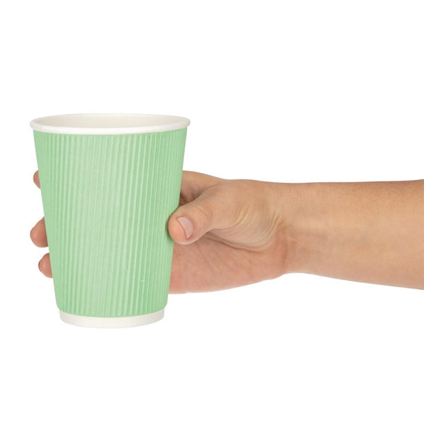 GP422 Fiesta Disposable Coffee Cups Ripple Wall 340ml / 12oz Pack Quantity: 500 GP422 JD Catering Equipment Solutions Ltd