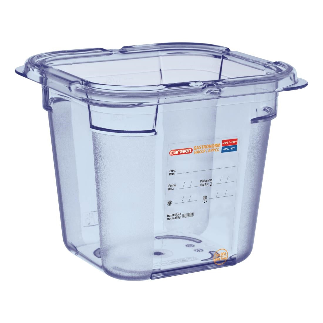 GP572 Araven ABS Food Storage Container Blue GN 1/6 150mm JD Catering Equipment Solutions Ltd