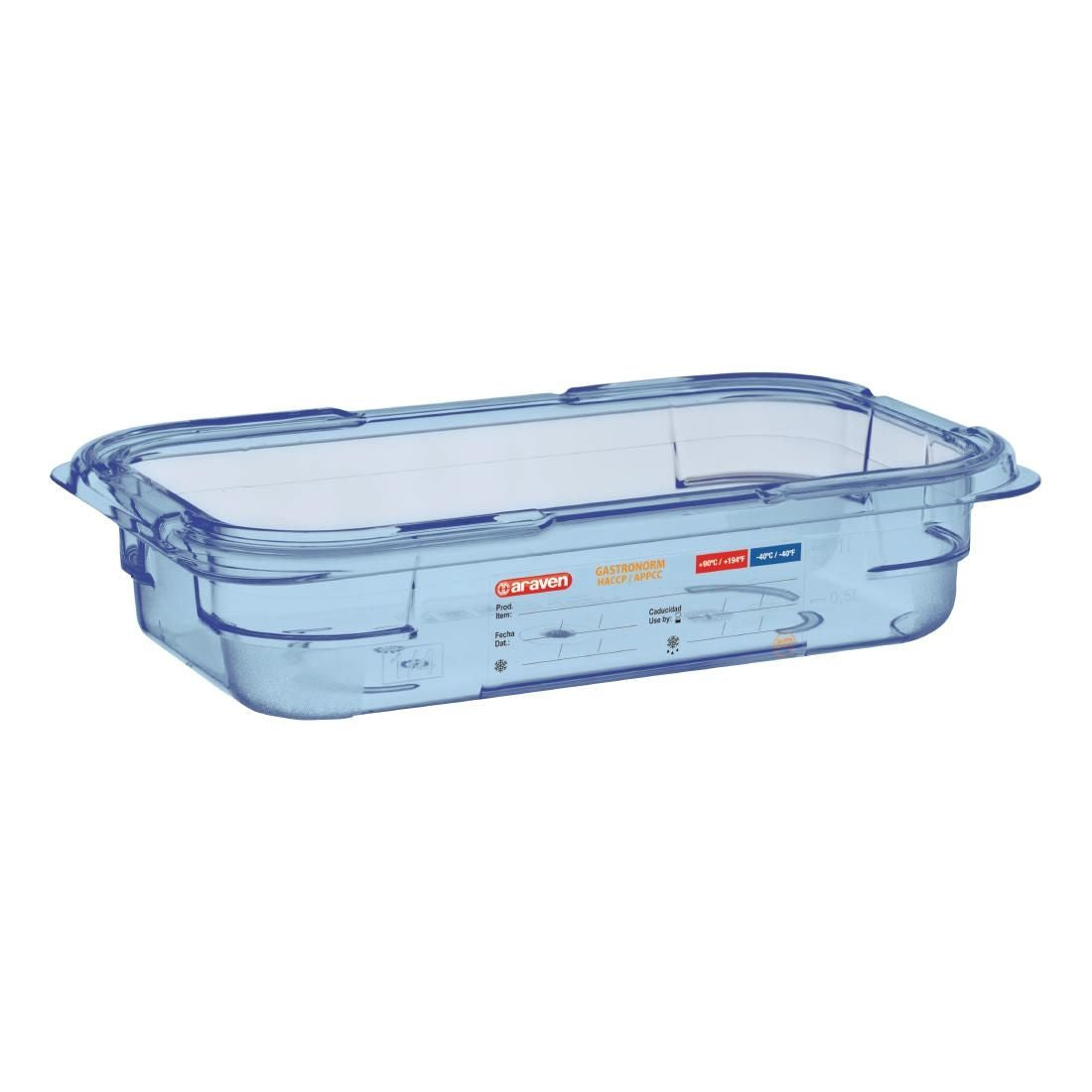 GP574 Araven ABS Food Storage Container Blue GN 1/4 65mm JD Catering Equipment Solutions Ltd