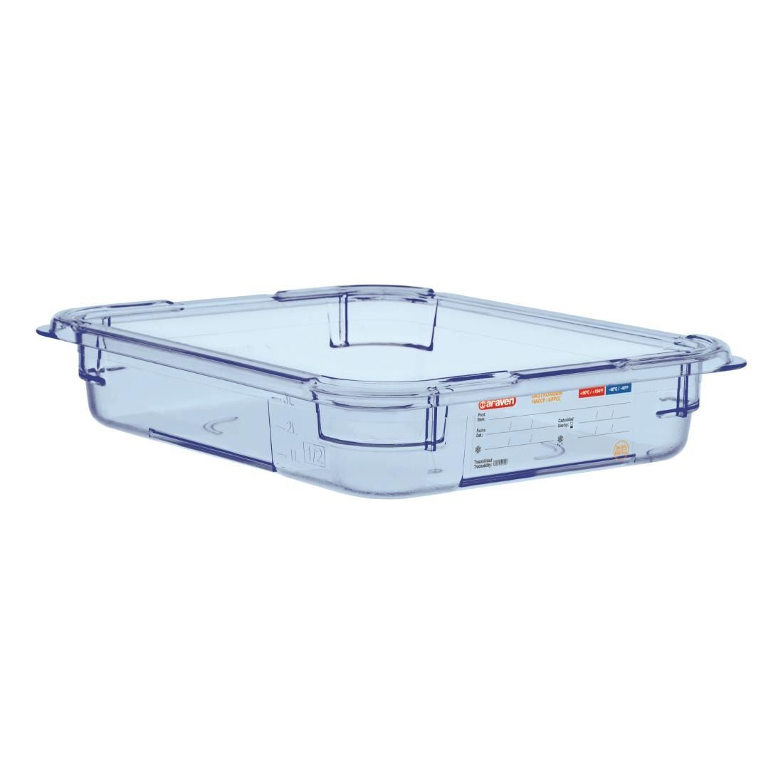 GP583 Araven ABS Food Storage Container Blue GN 1/2 65mm JD Catering Equipment Solutions Ltd