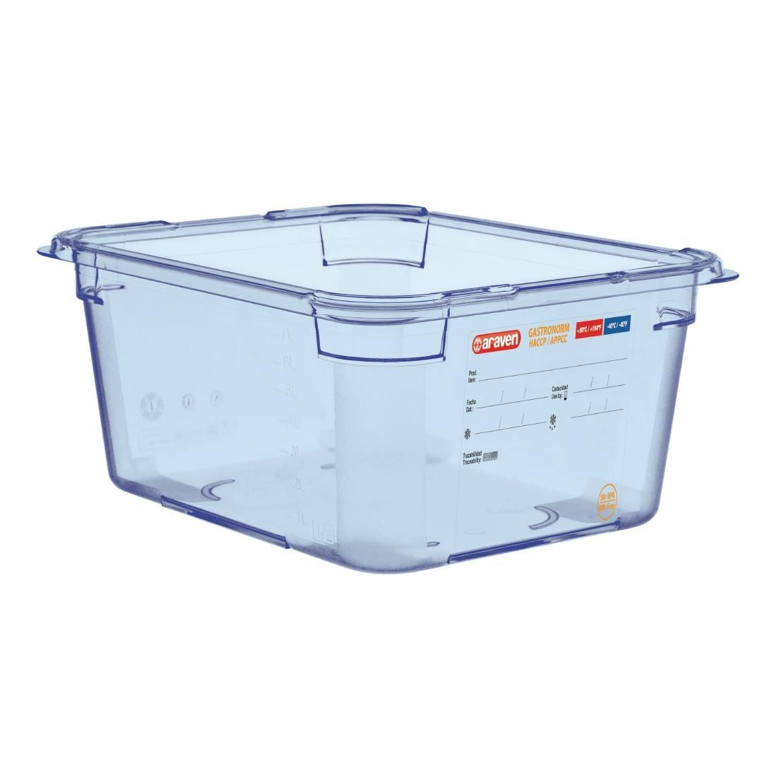 GP585 Araven ABS Food Storage Container Blue GN 1/2 150mm JD Catering Equipment Solutions Ltd