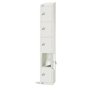 GR306-PS Elite Five Door Padlock Locker with Sloping Top White - JD Catering Equipment Solutions Ltd
