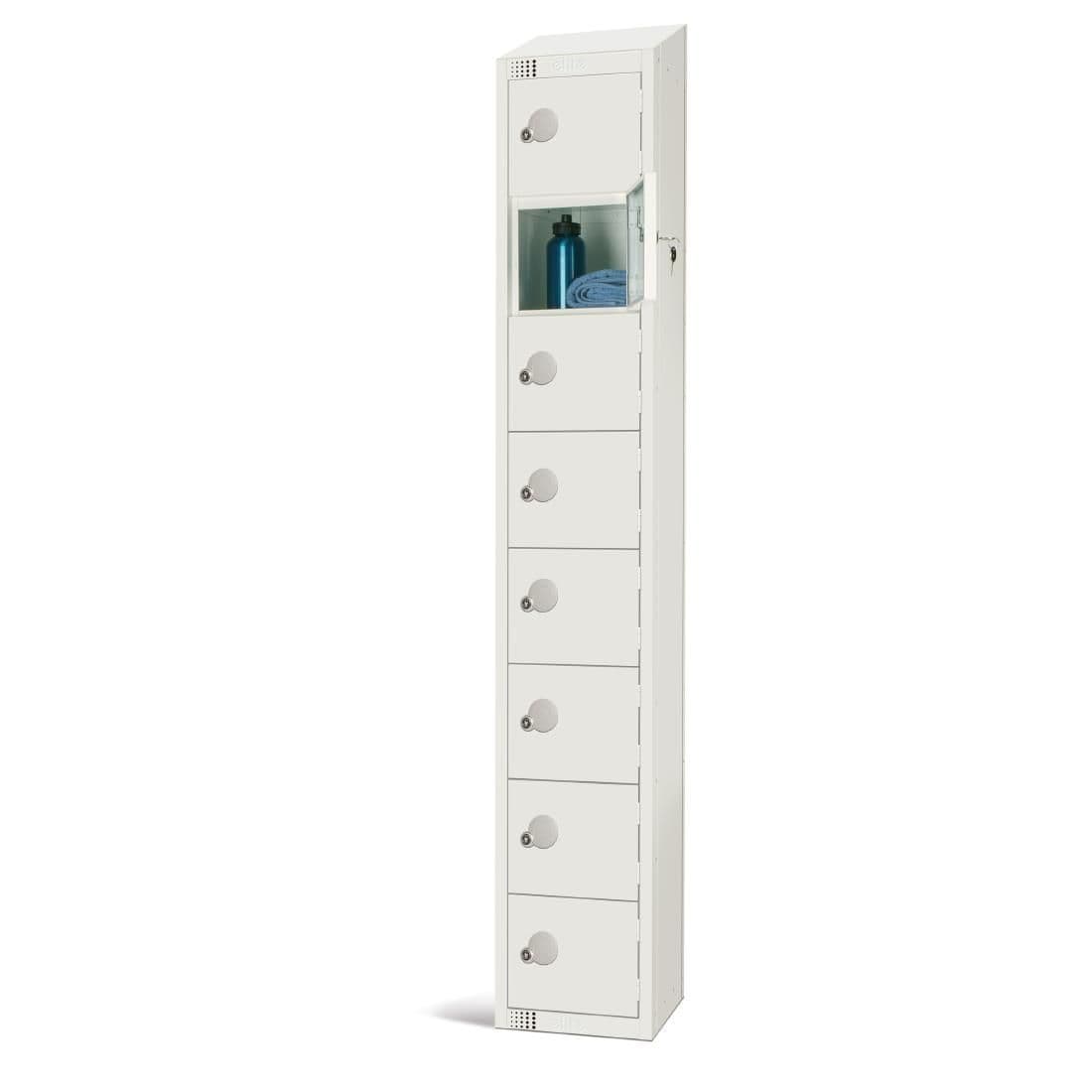 GR308-PS Elite Eight Door Padlock Locker with Sloping Top White JD Catering Equipment Solutions Ltd